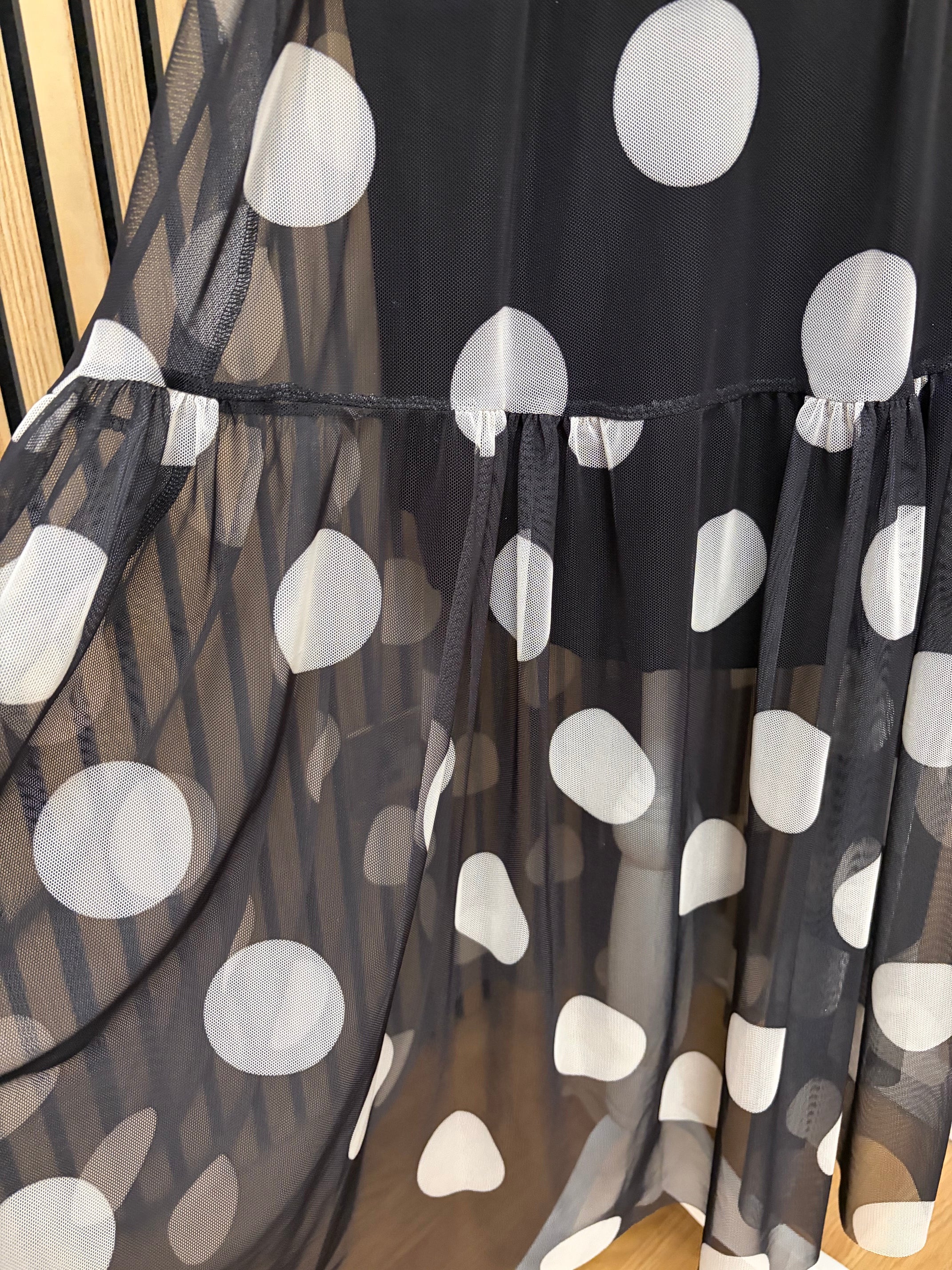 Black and white spotted dress