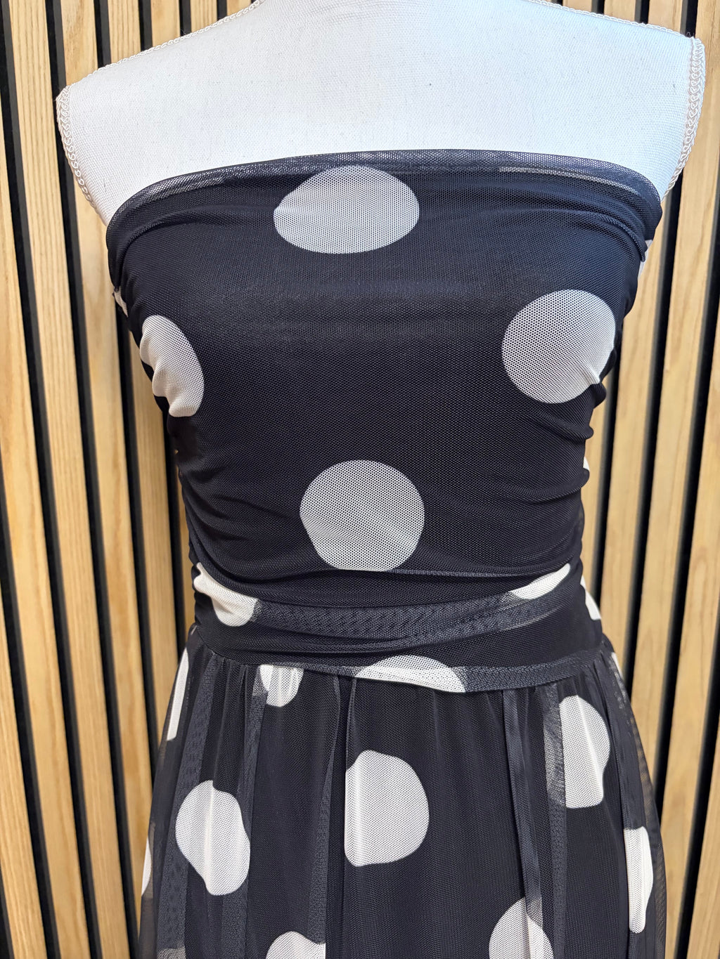 Black and white spotted dress