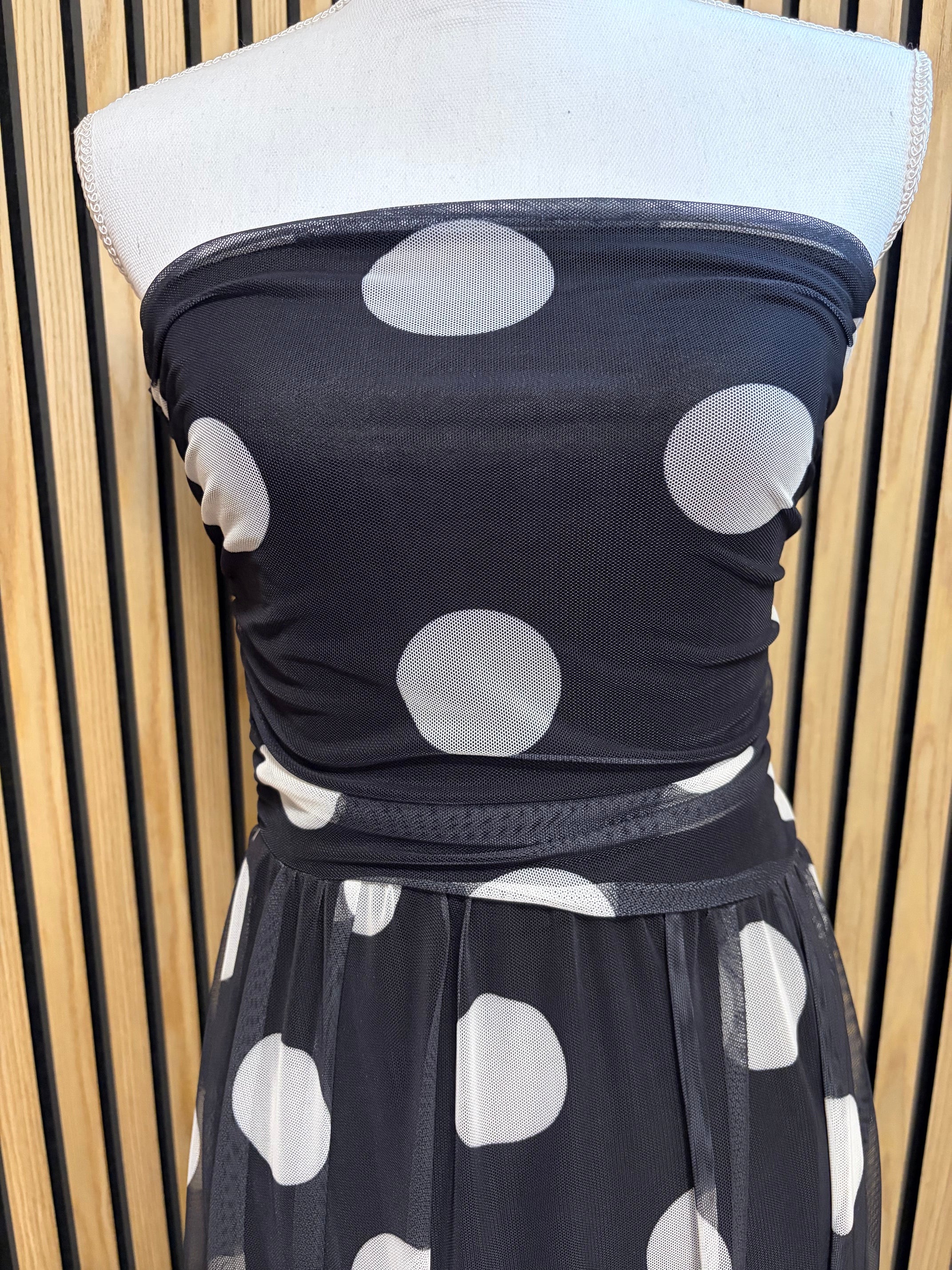 Black and white spotted dress