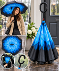 Inverted Flower Umbrella - Blue