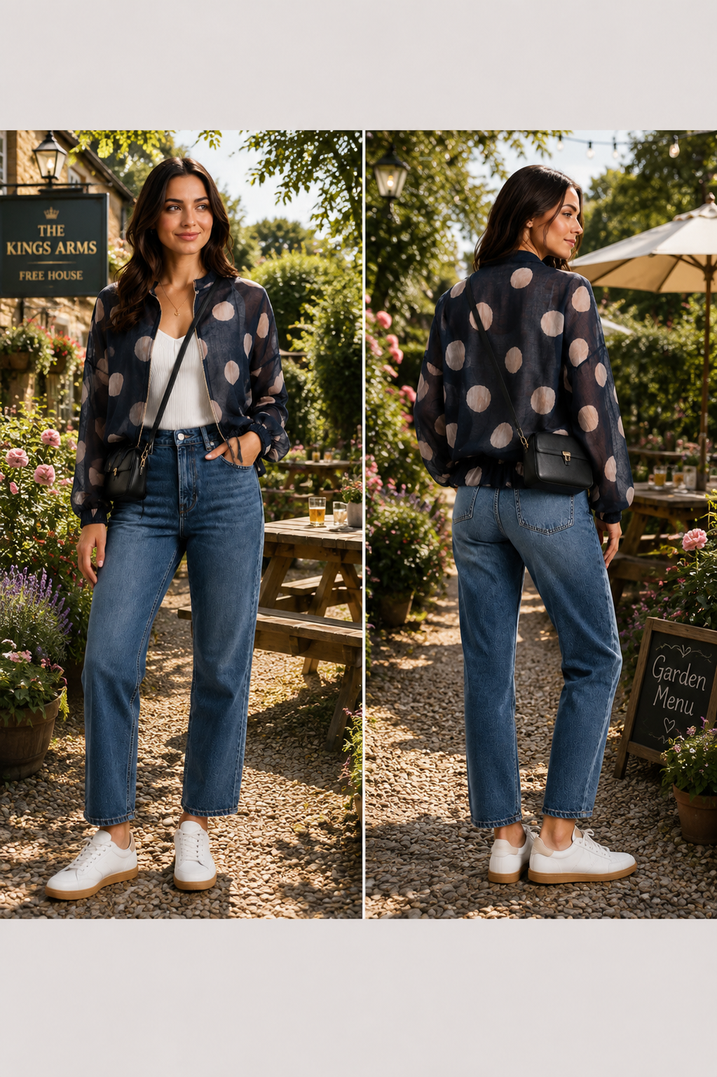 Polka Dot Sheer Jacket - Black