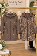 Reversible Raincoat - Brown/Leopard Print
