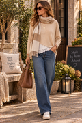 Lace Embroidered Jumper - Beige