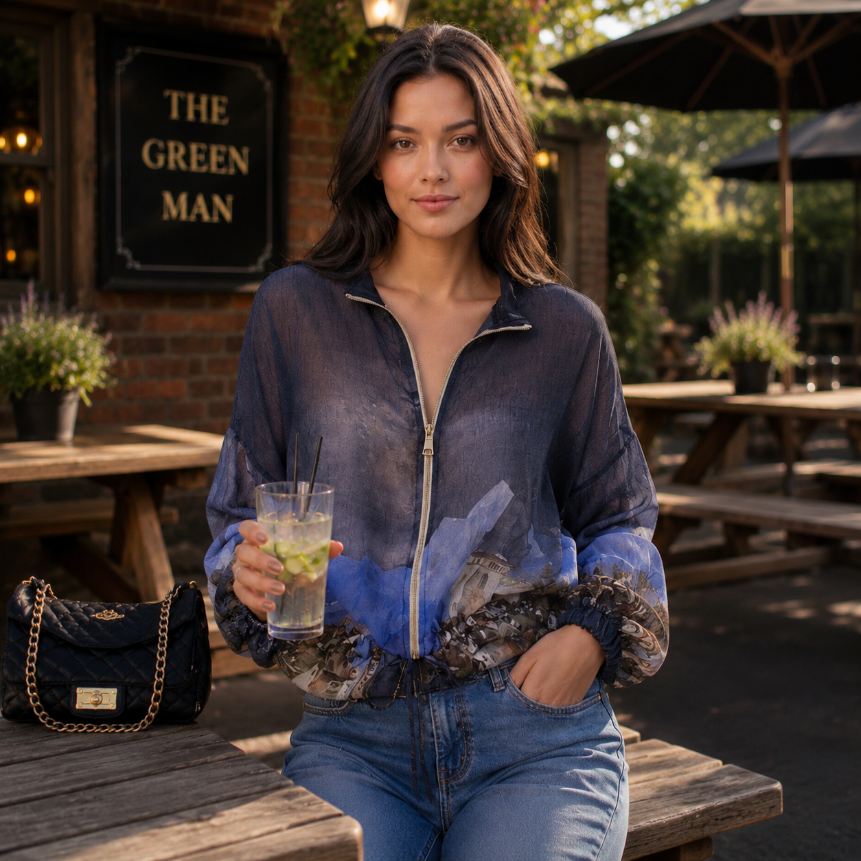 Scenic Bomber Jacket - Navy
