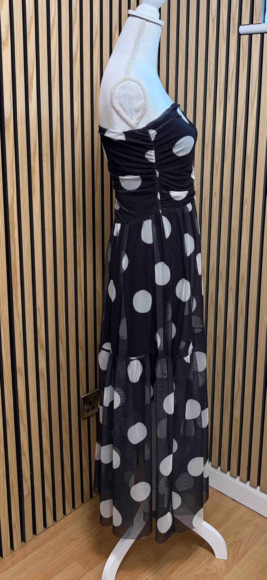 Black and white spotted dress