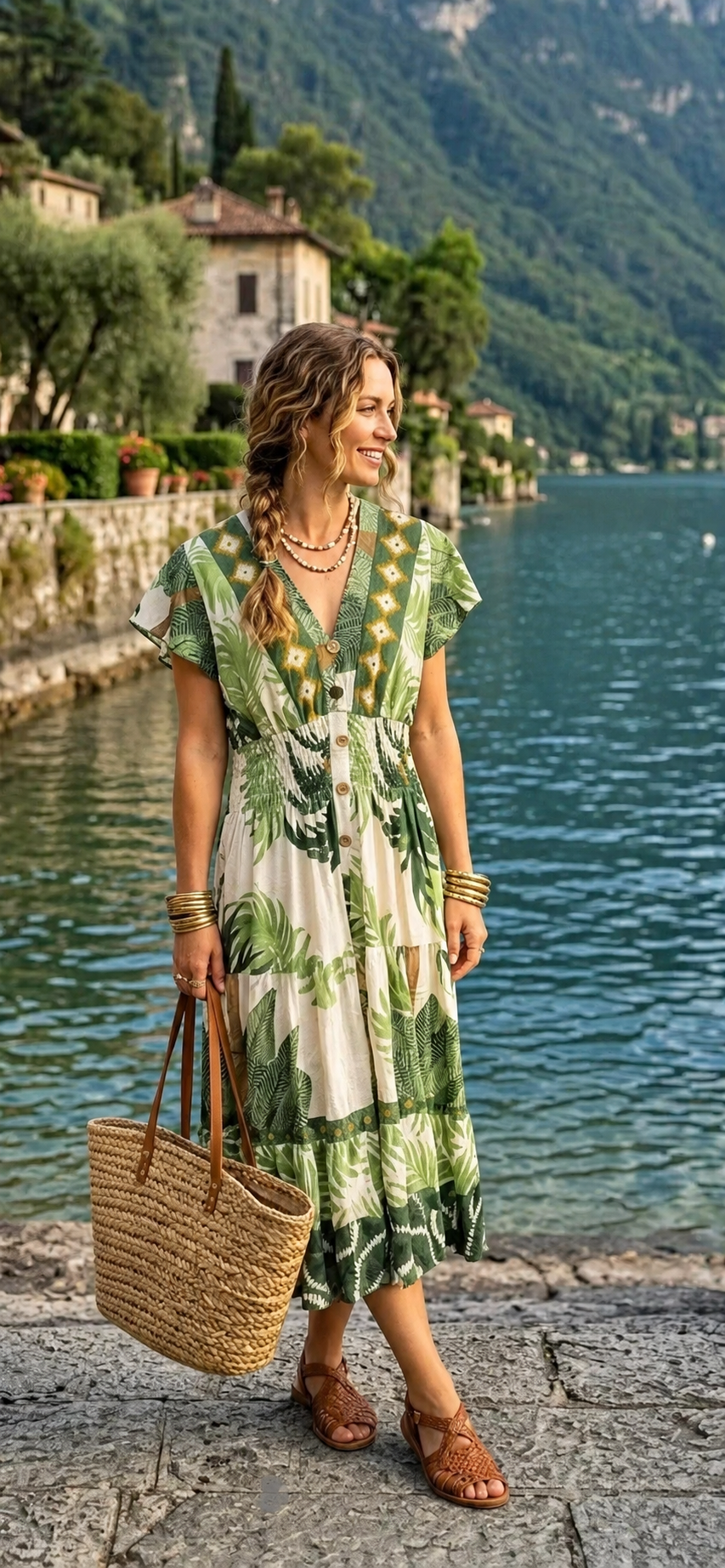 Susie floral midi dress - green