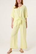 Lightweight Co-Ord top/trousers - Lemon