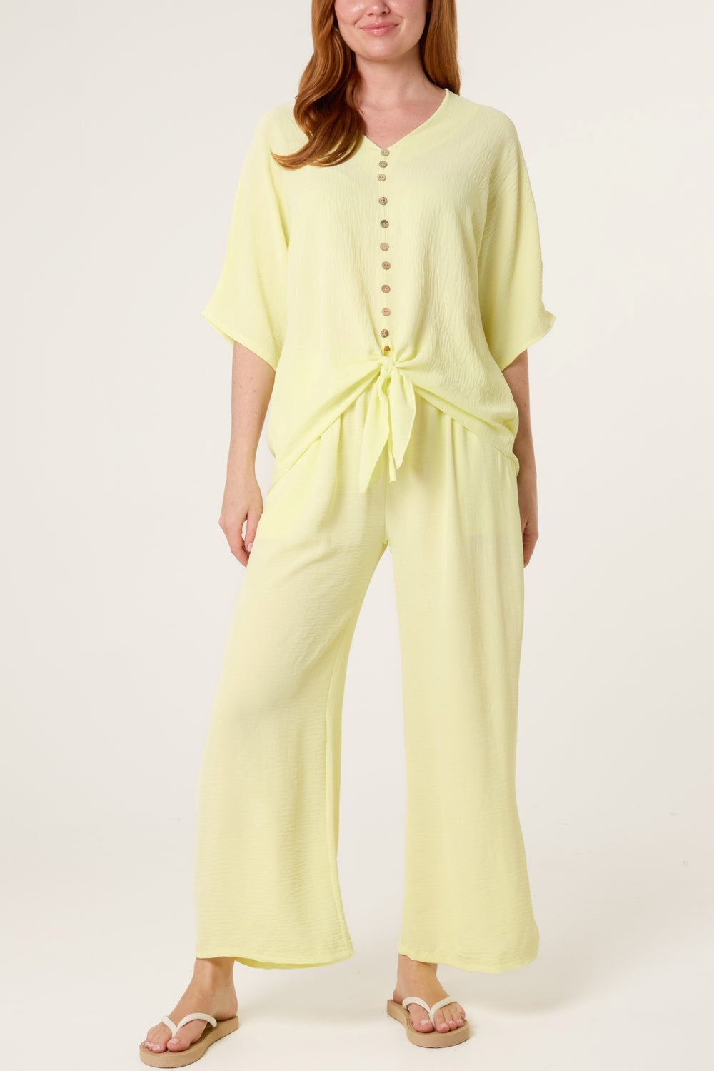 Lightweight Co-Ord top/trousers - Lemon