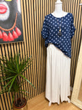 Crinkle Drawstring Wide Leg Trousers - White