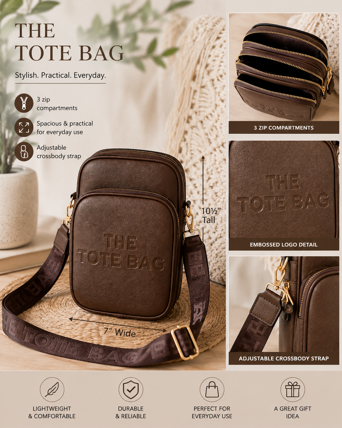 The tote bag - Chocolate Brown