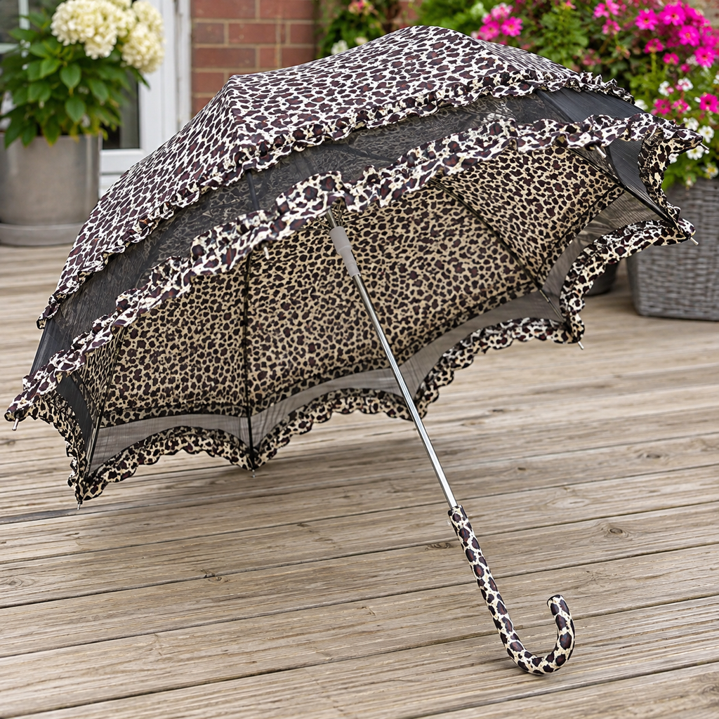 Leopard Print Automatic Umbrella