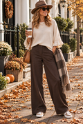 Frill sleeve jumper - cream