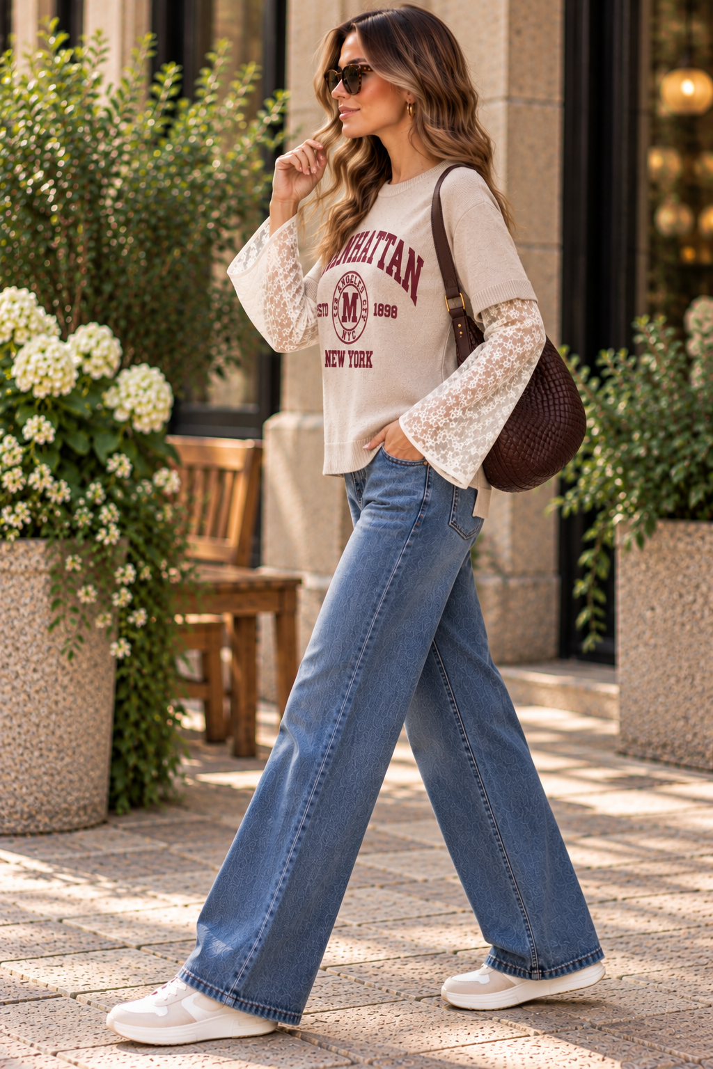 Manhattan Lace Sleeve Top
