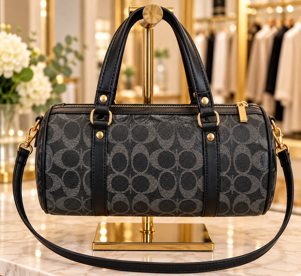 Black/Grey Monogram Bowler Bag