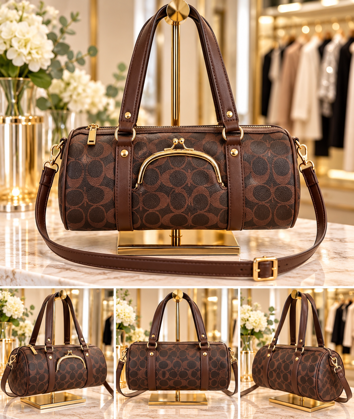 Brown Monogram Bowler Bag