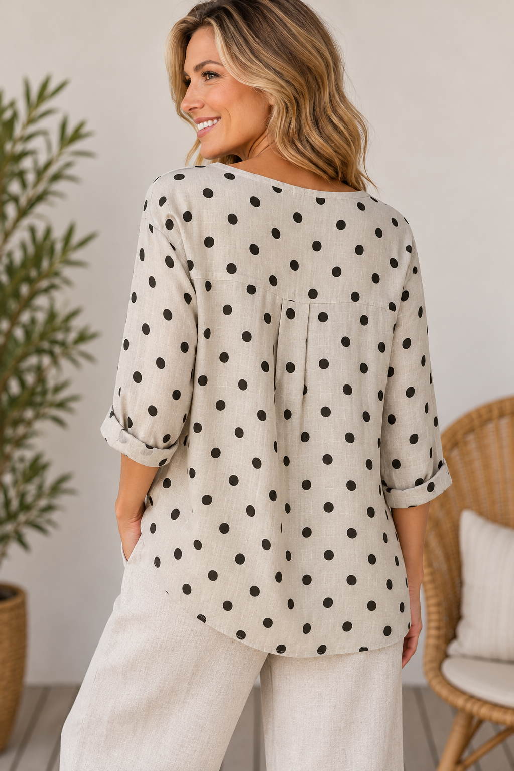 Spotted Shirt - Taupe