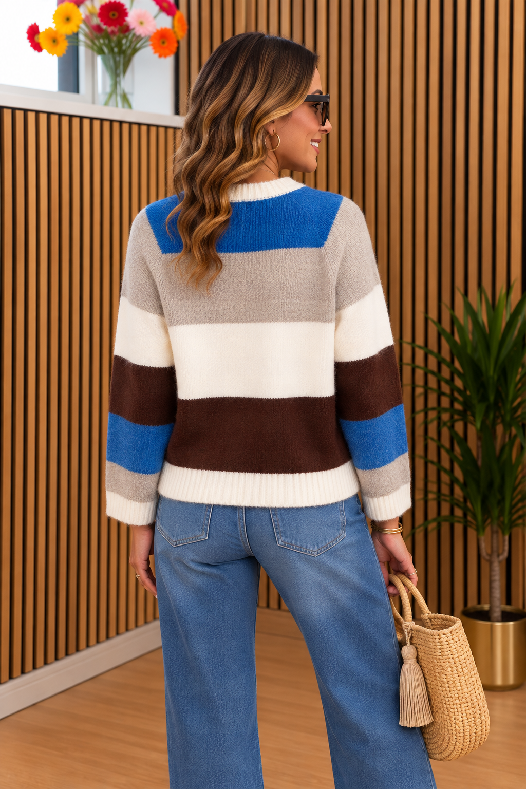 Striped cardigan/jumper ~ Teal