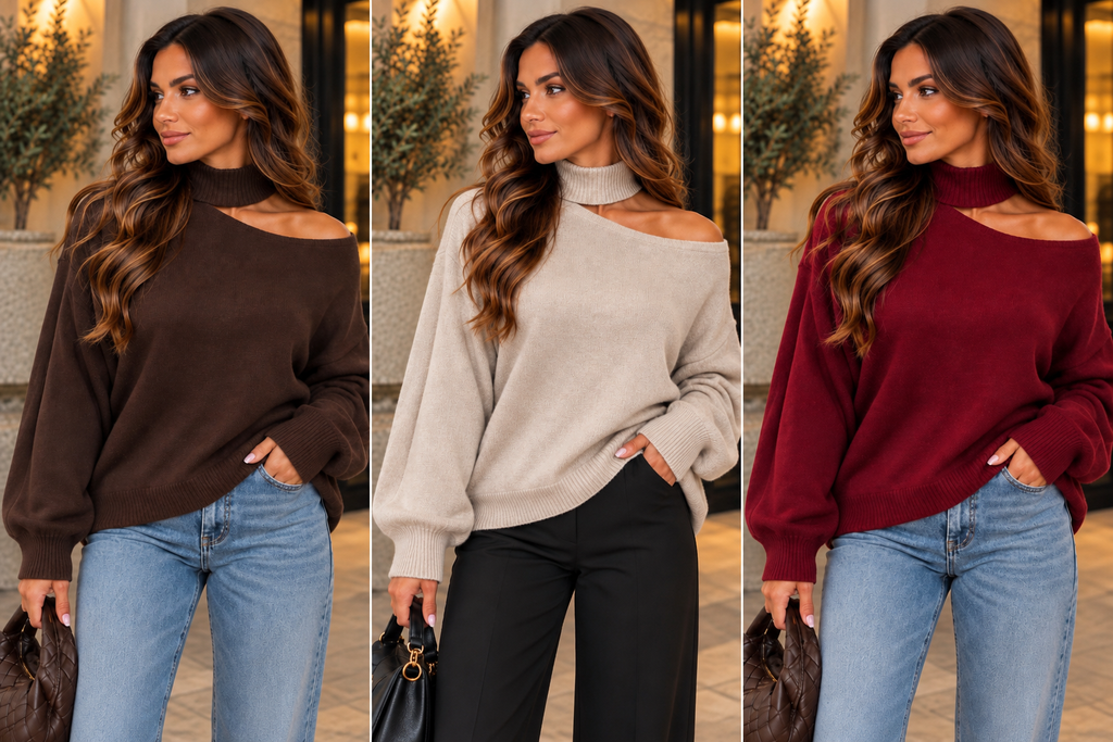 Cold shoulder Jumper - Beige