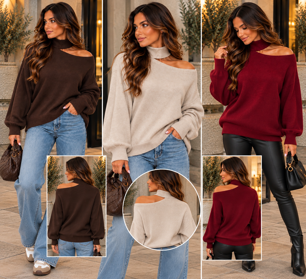 Cold shoulder jumper - Burgundy