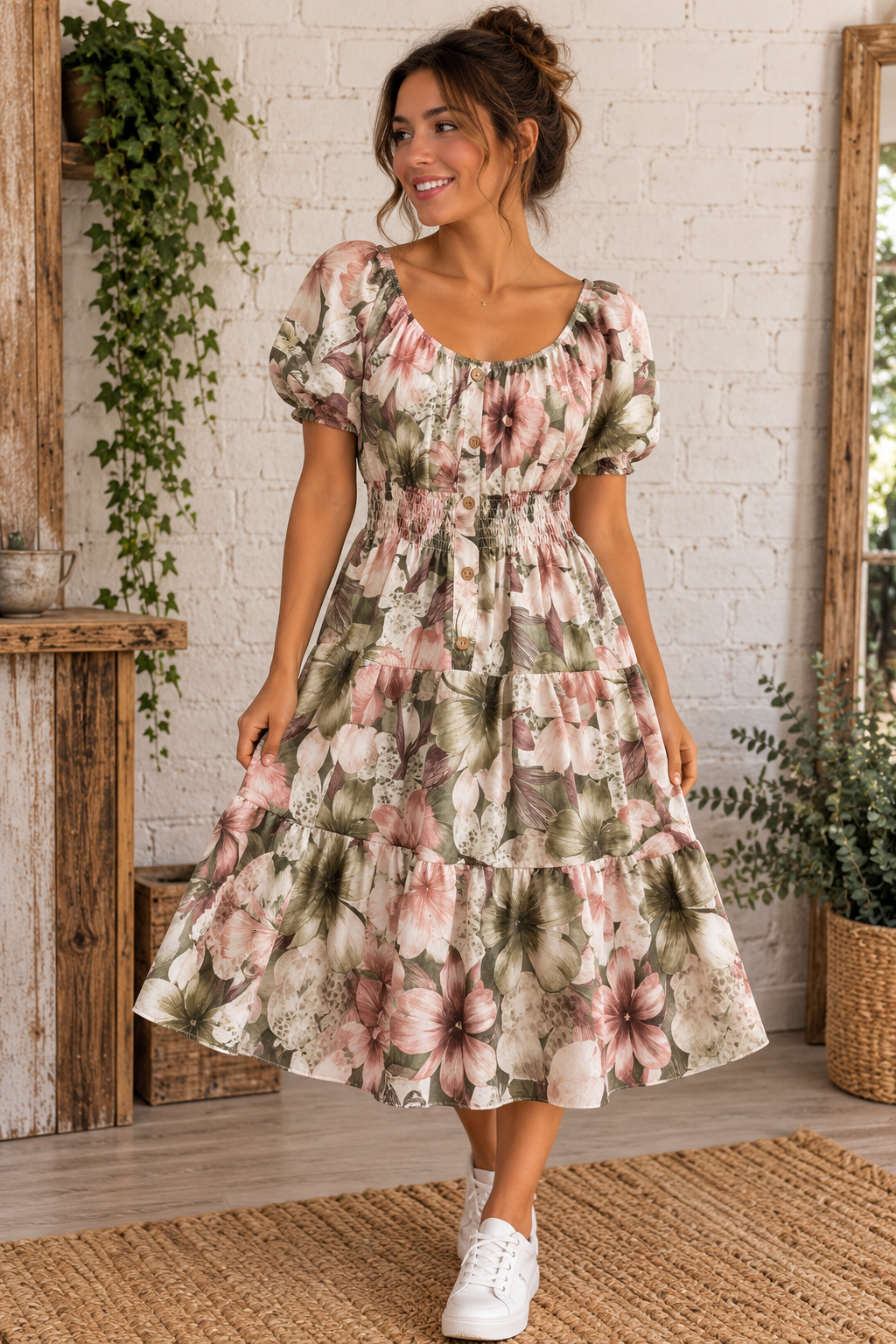 Lilly Floral Midi Dress