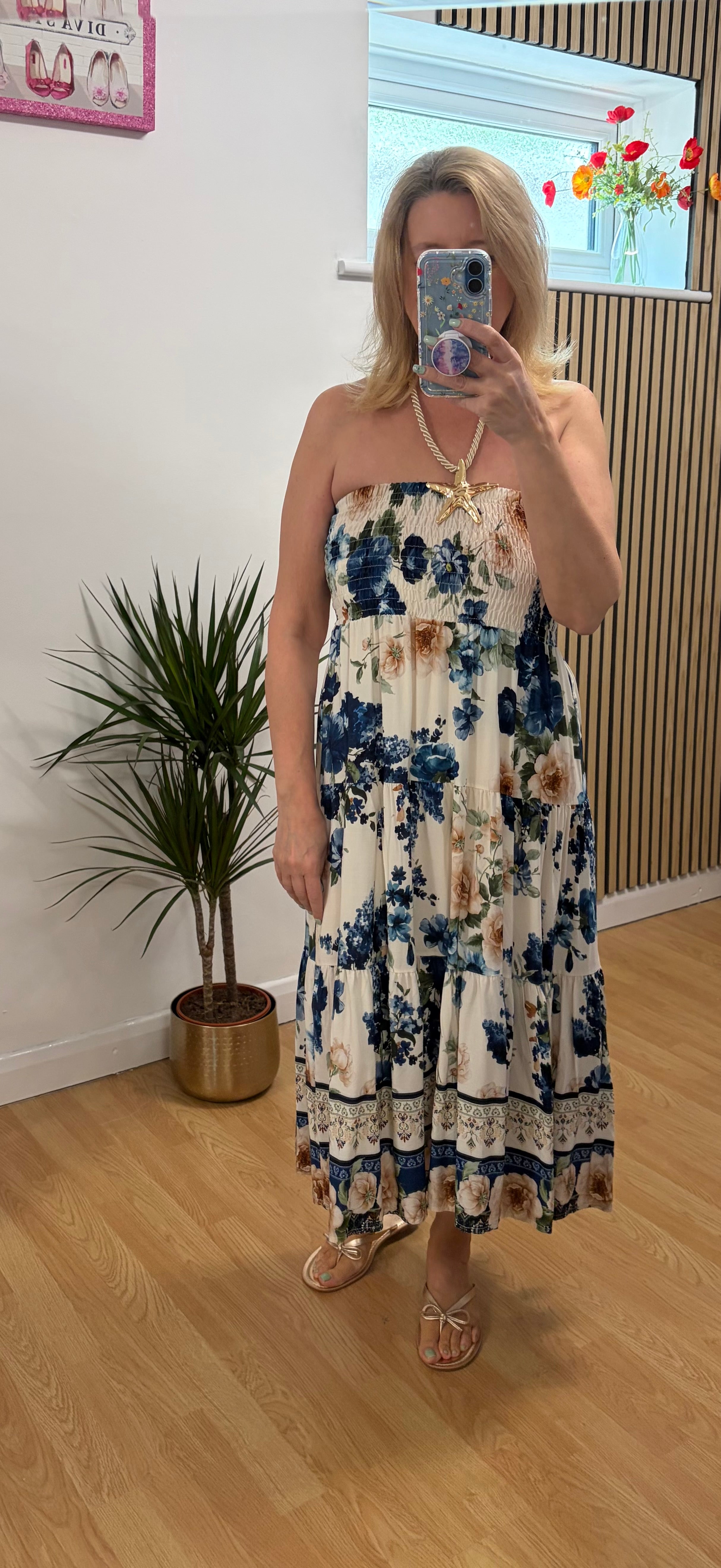 Kelly floral dress/skirt - Navy