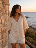 Keira Embroidered Top - Beige