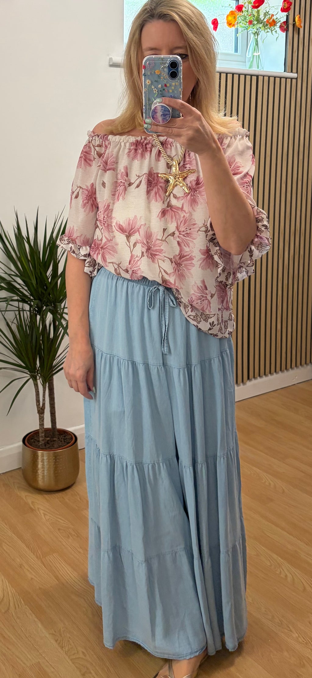 Olivia Bardot Blouse - Pink
