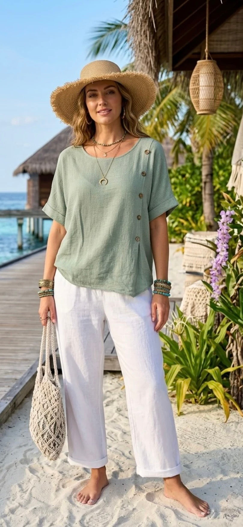Side button detail top - Khaki