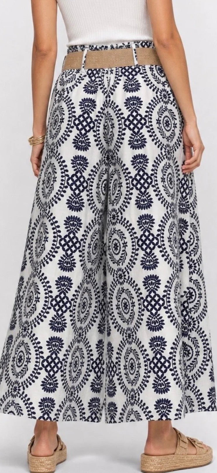 Palazzo wide-leg trousers - Navy