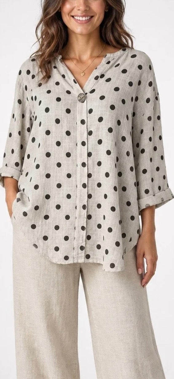 Spotted Shirt - Taupe