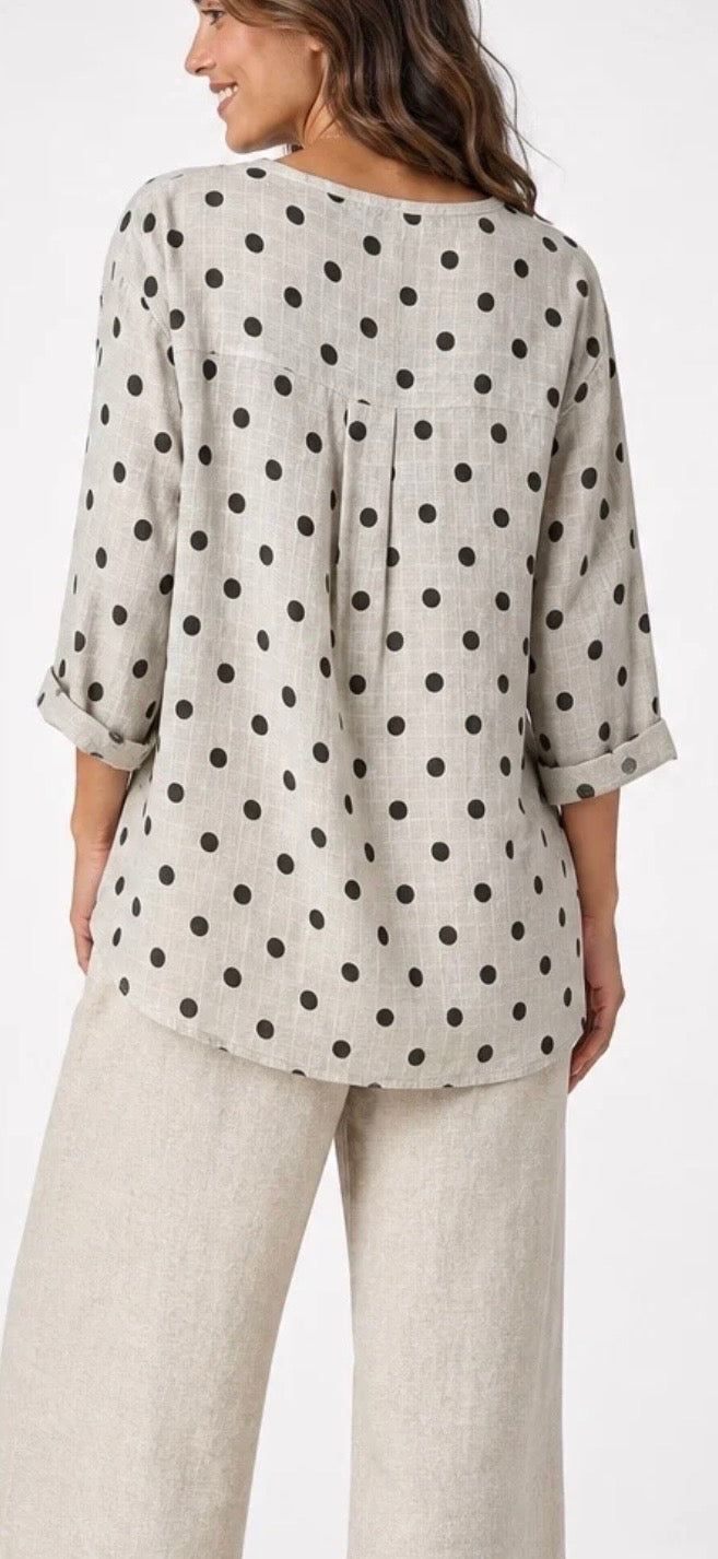 Spotted Shirt - Taupe
