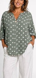 Spotted shirt - khaki
