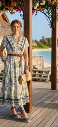 Elaine floral maxi dress - Black/Blue