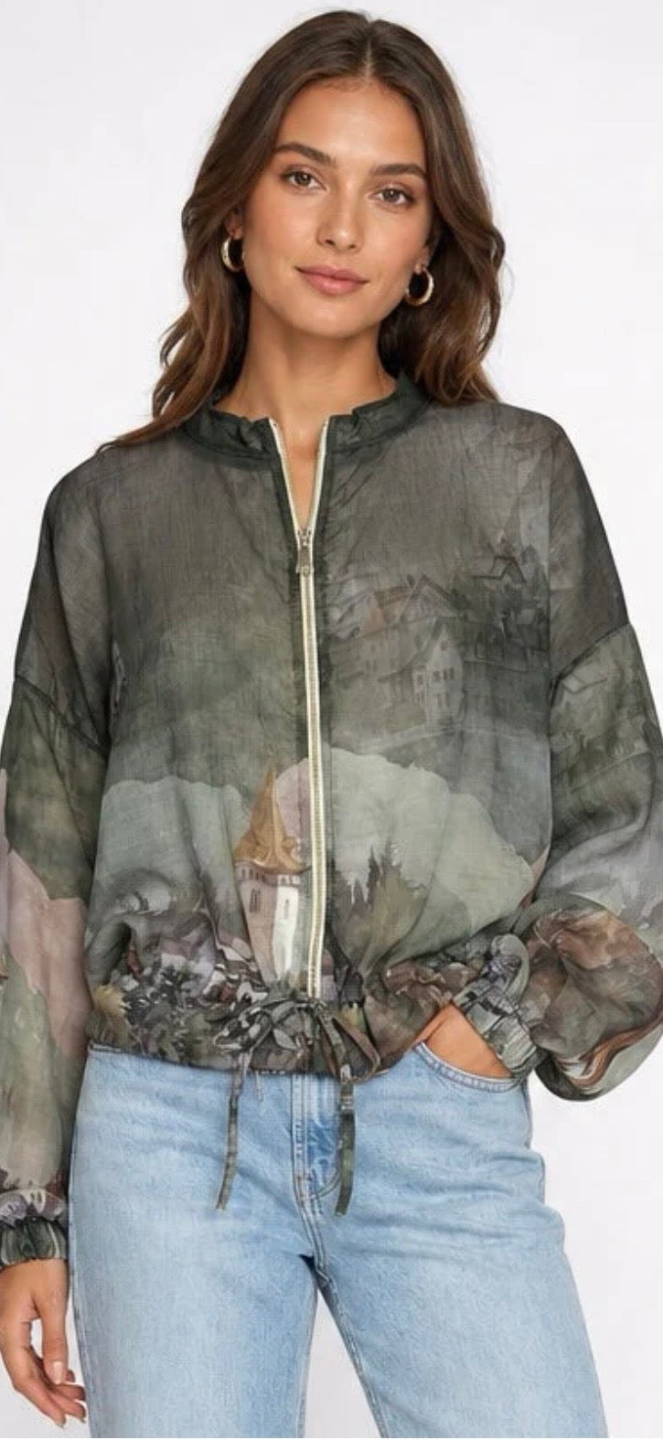 Scenic Bomber Jacket - Khaki