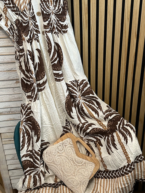 Crochet Clutch Bag with wooden handle