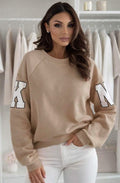 Kiki 'RKNE' oversized raglan letter sweatshirt - Stone