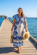 Lexi palm tree print maxi dress - Blue
