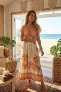 Lexi palm tree print maxi dress - Orange