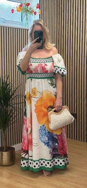 Poppy Bardot Maxi Dress