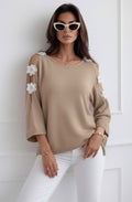 Melanie Cold Shoulder Top - Stone