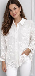Freya White Embroidered Shirt