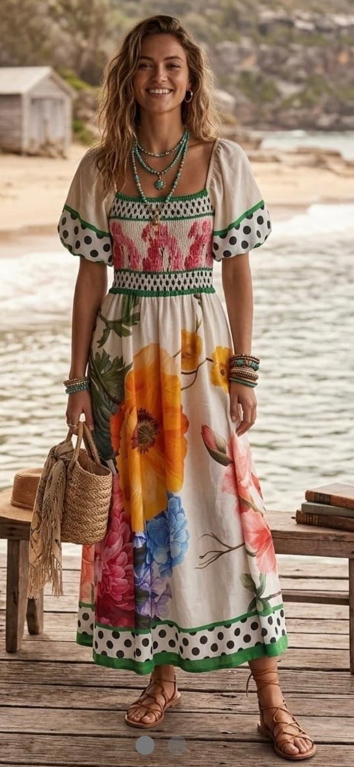 Poppy Bardot Maxi Dress